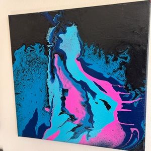 Handcrafted, acrylic, pour painting